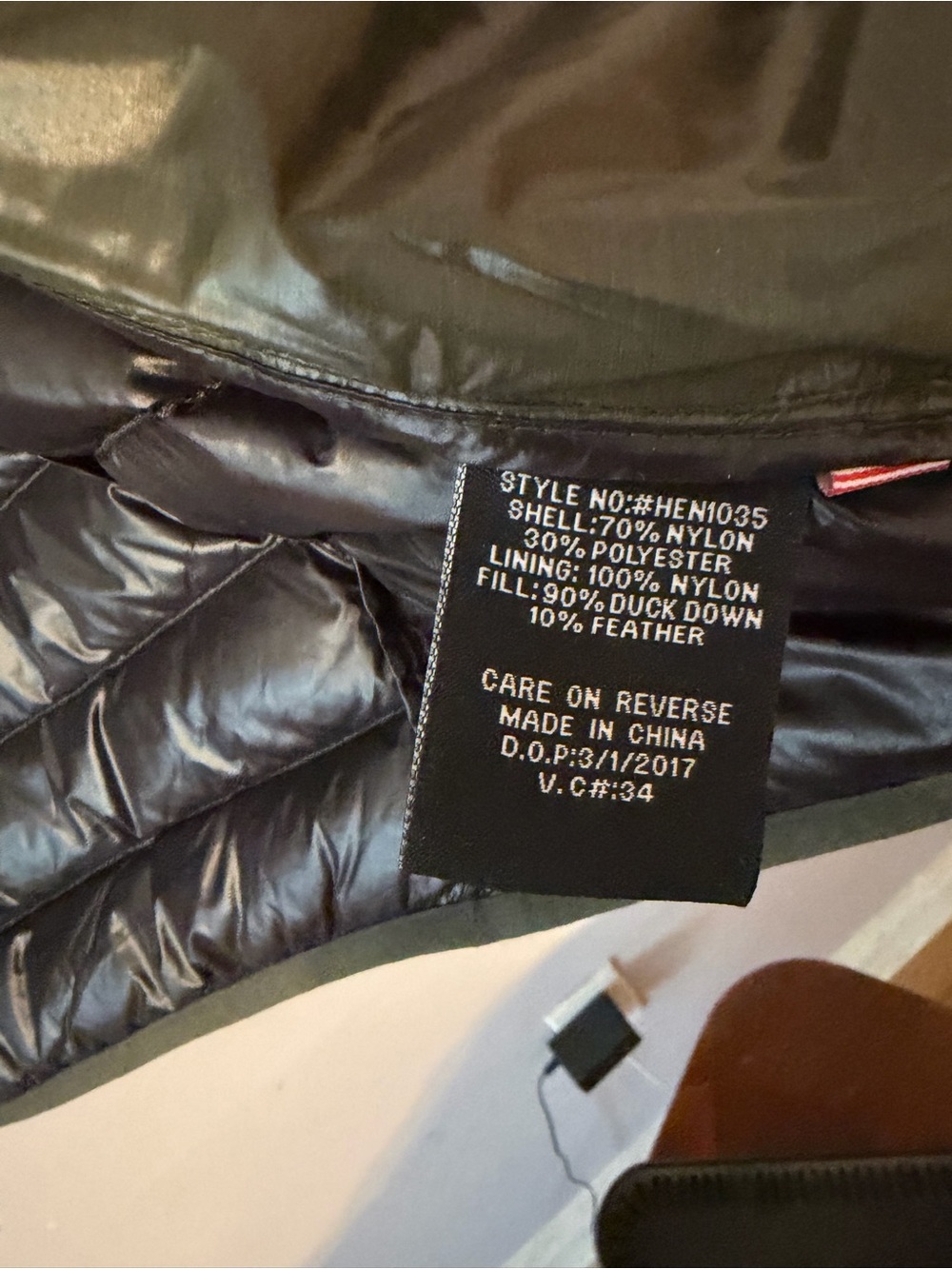 Hawk & Co Men's Olive Puffer Jacket with Hood - Picture 4 of 7